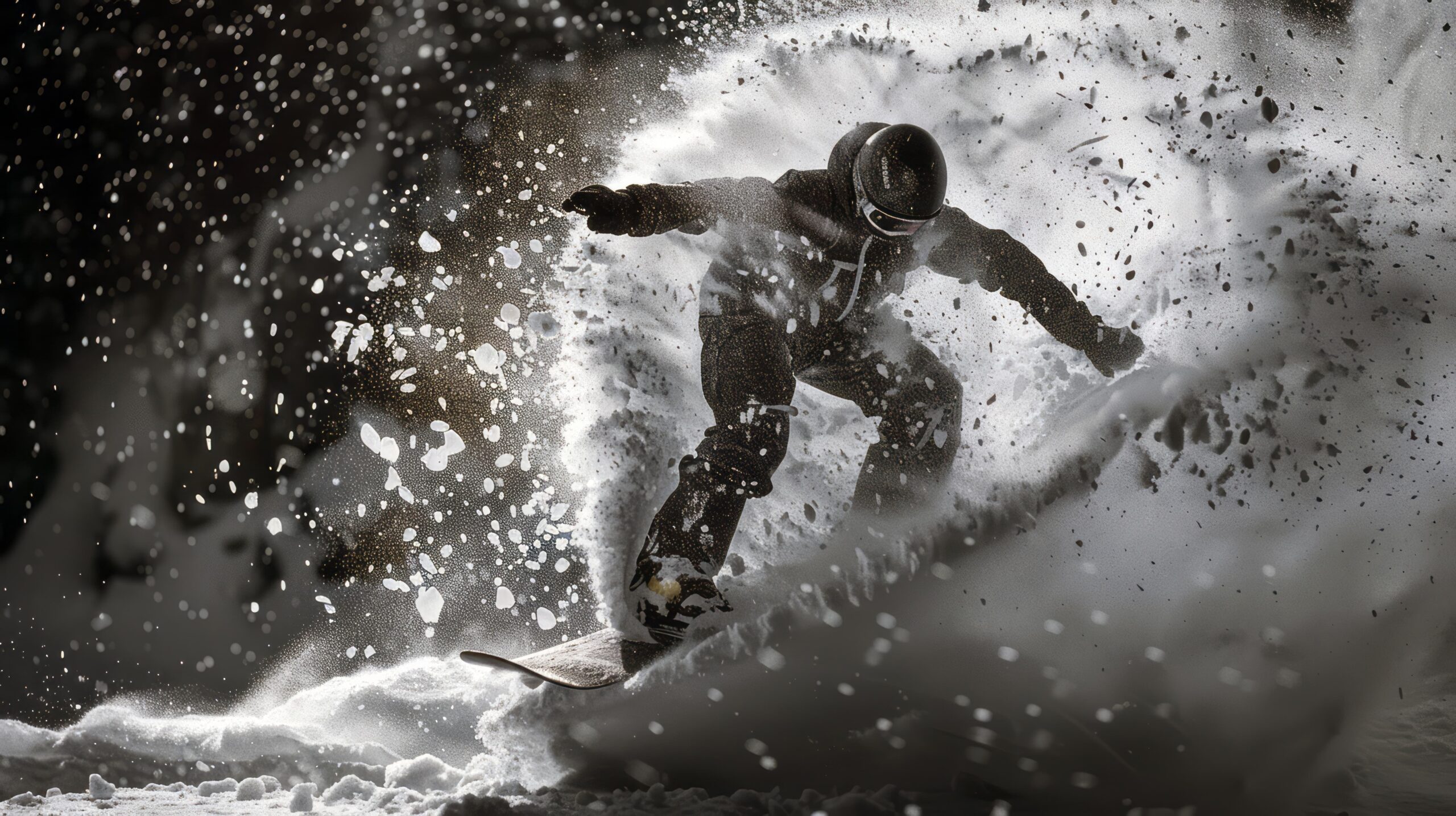 snowboarder en piste