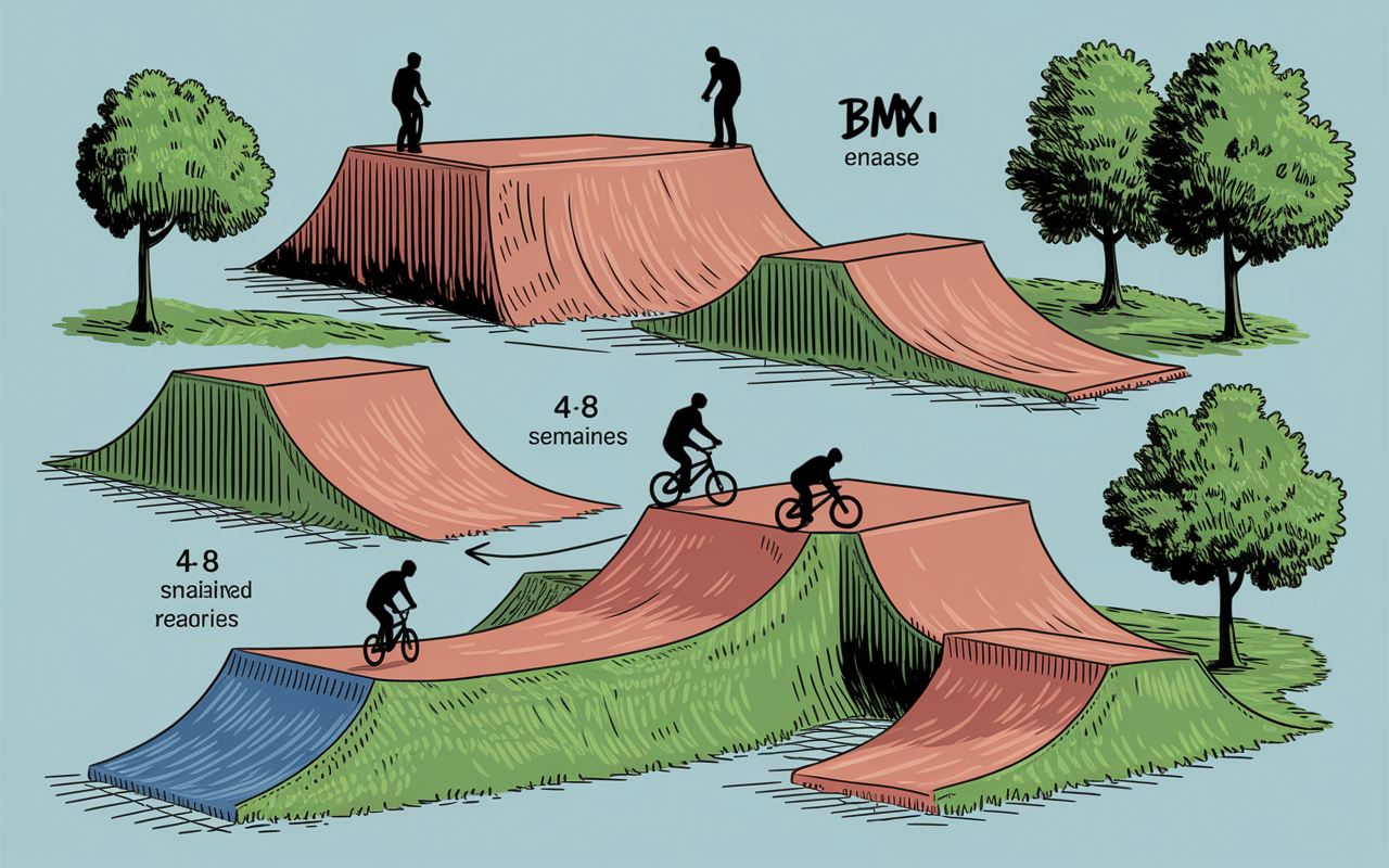 chantier bmx construction phases terrassement revetement