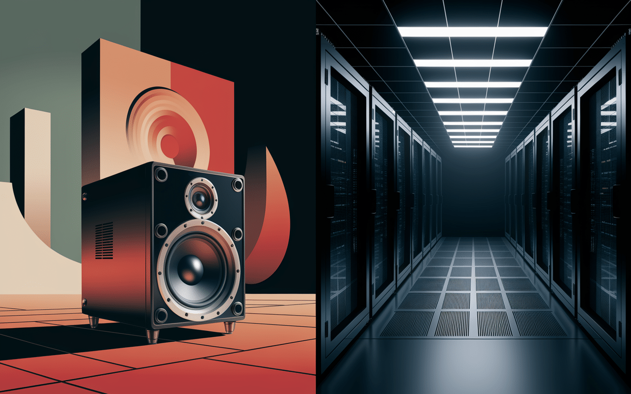 G Blade enceinte futuriste et serveurs lames empilés