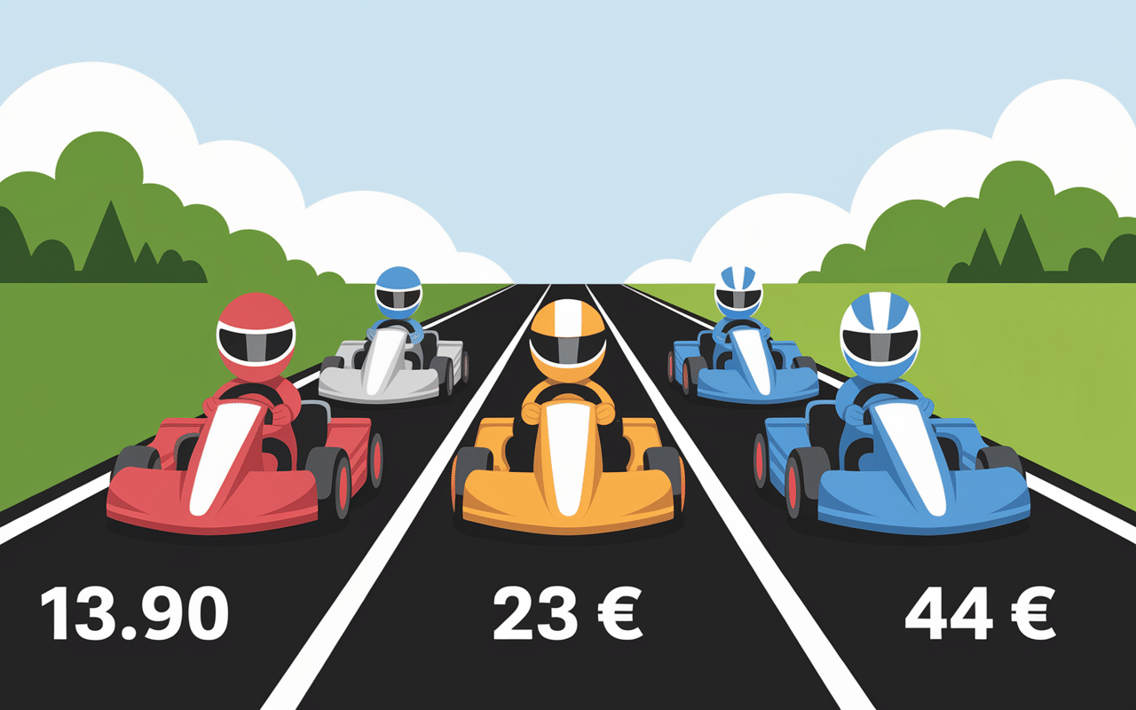 Comparatif tarifs karting 94 adultes enfants