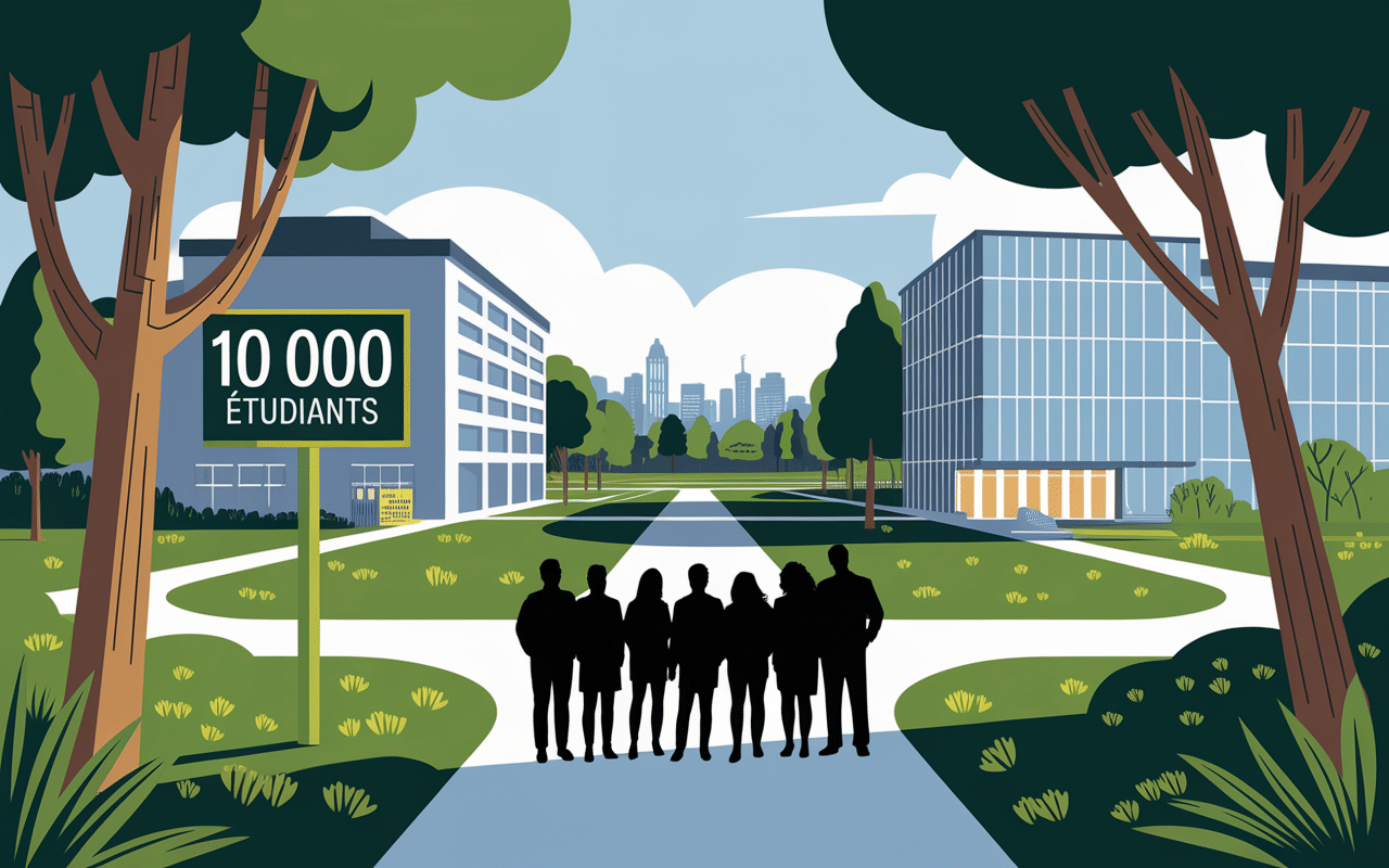Etudiants campus Lyon Ouest Ecully bois et pelouse