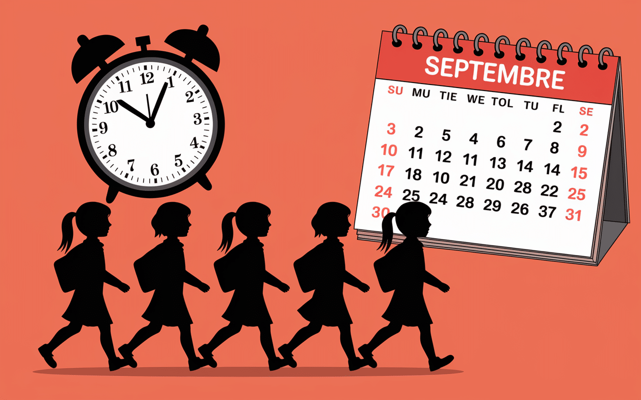 calendrier horloge rentree scolaire angleterre 2024