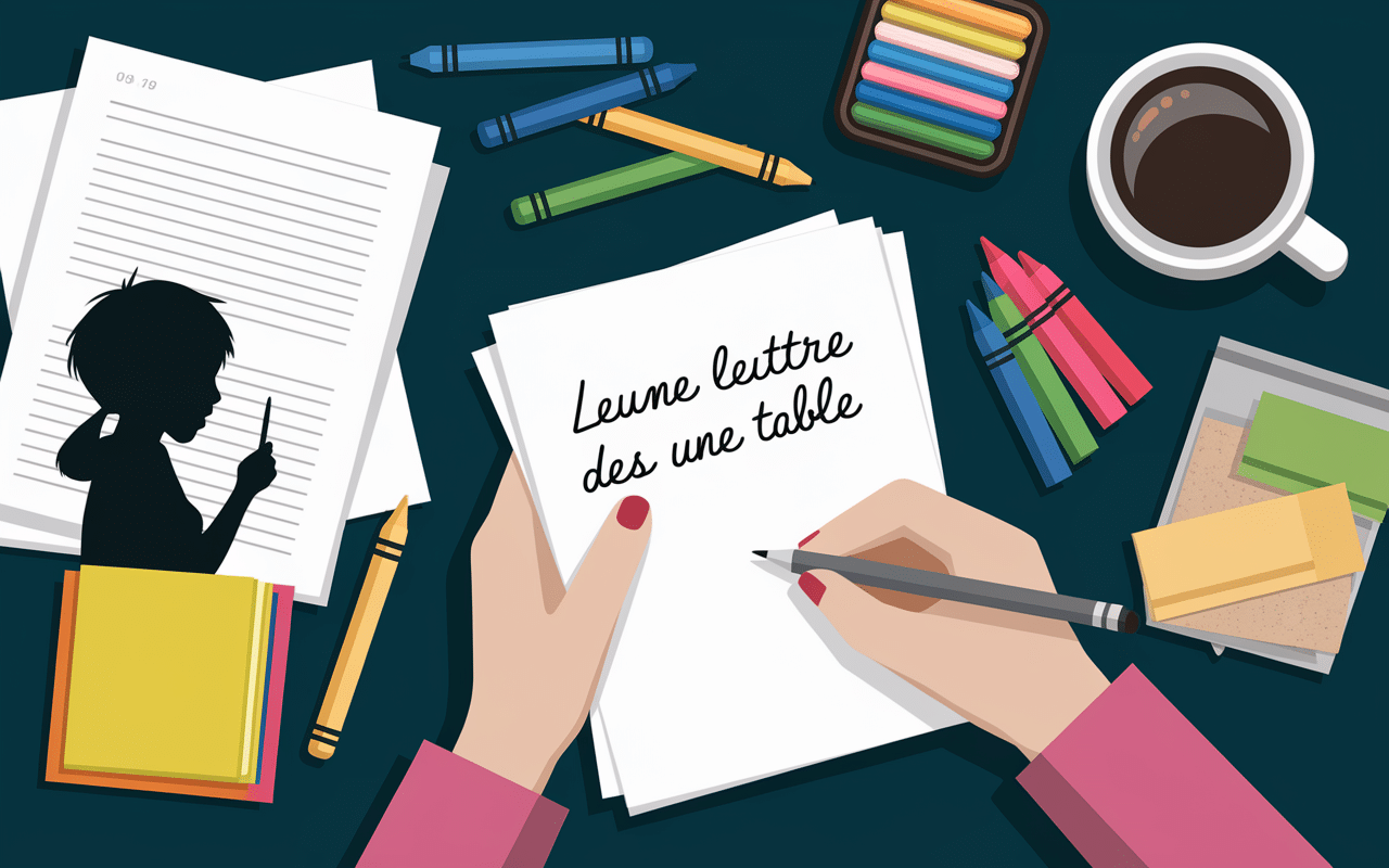 Main écrivant lettre motivation BAFA sur table
