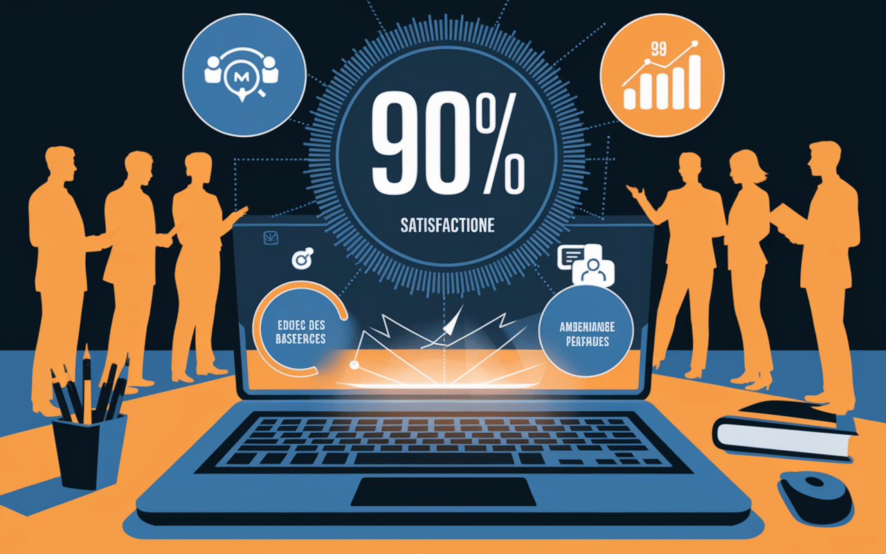 Plateforme RH4YOU gestion paie et absences, taux satisfaction