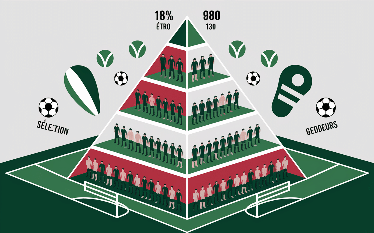 Pyramide statistiques footballeur professionnel reussite selection SEO
