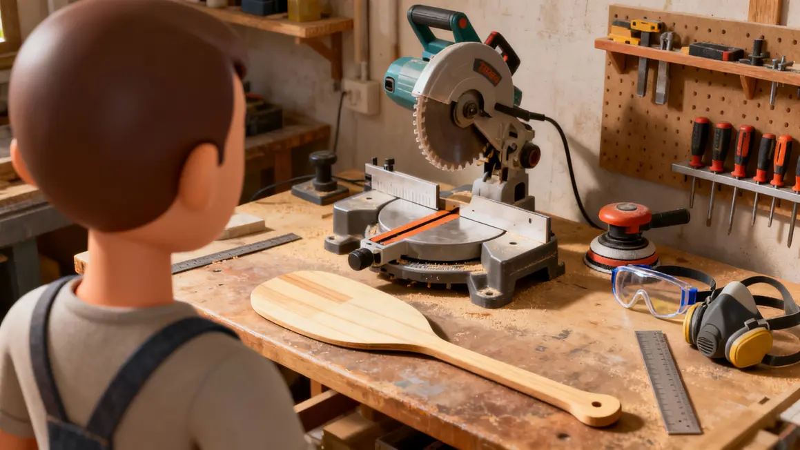 Atelier paddleboard DIY avec outils et planche construction