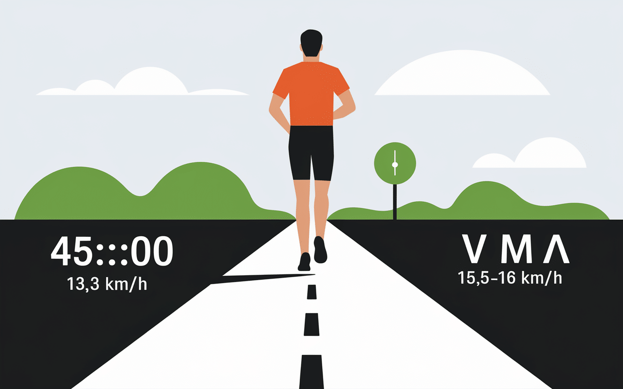 Graphique 10 km en 45 minutes VMA