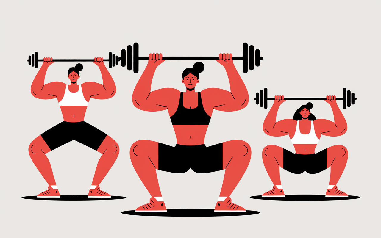 Personnages exercices gainage squats mollets et graphique 30-35%
