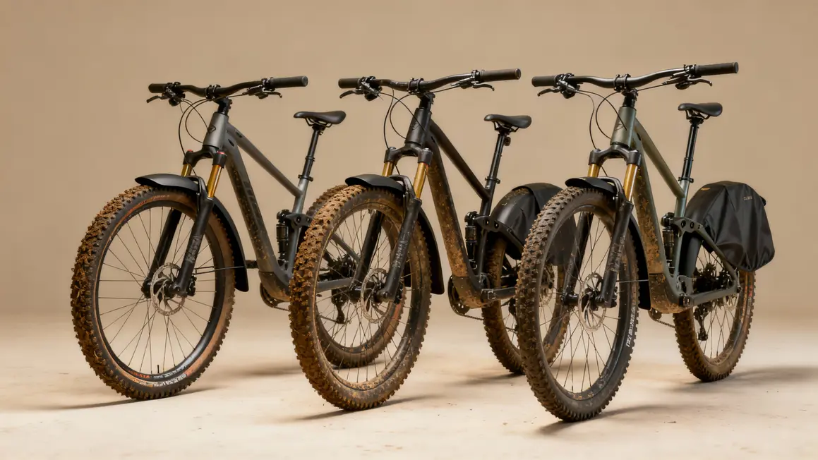 trois vtt garde boue court semi long enveloppant