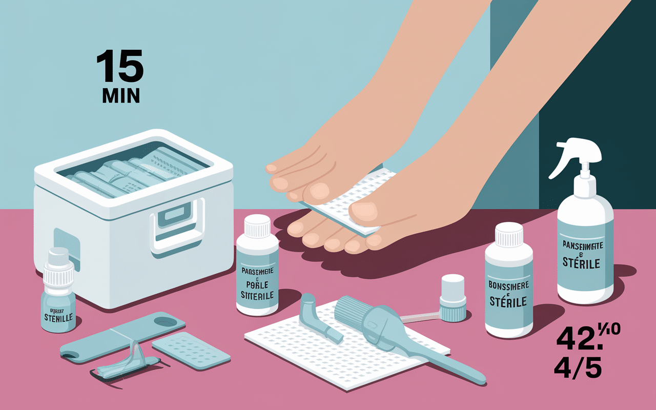 Produits soins ongle bleu pied maison