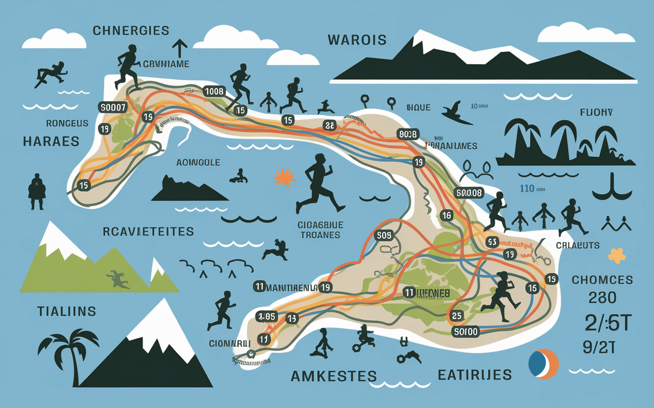 Carte parcours GR 340 ravitaillements distances trail