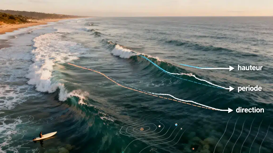 Illustration houle ocean previsions surf