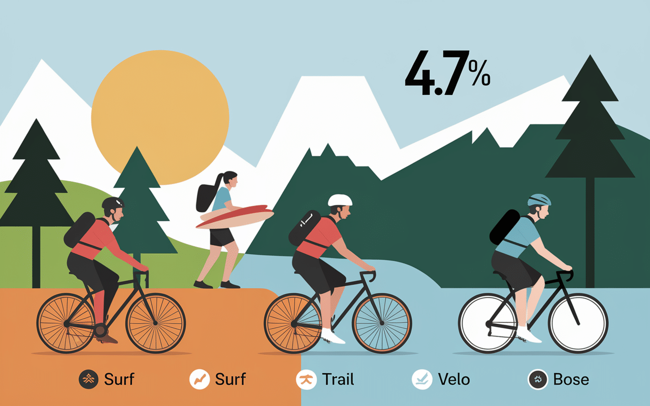 sportrip interface choix sports surf trail velo score