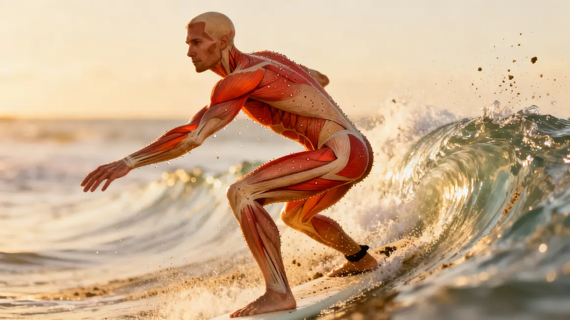 Muscles principaux activés surf rame