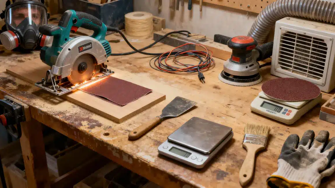 Outils shaping et stratification pour planche à voile DIY atelier