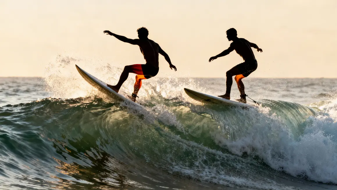Surfeurs action, muscles stabilisateurs, surf