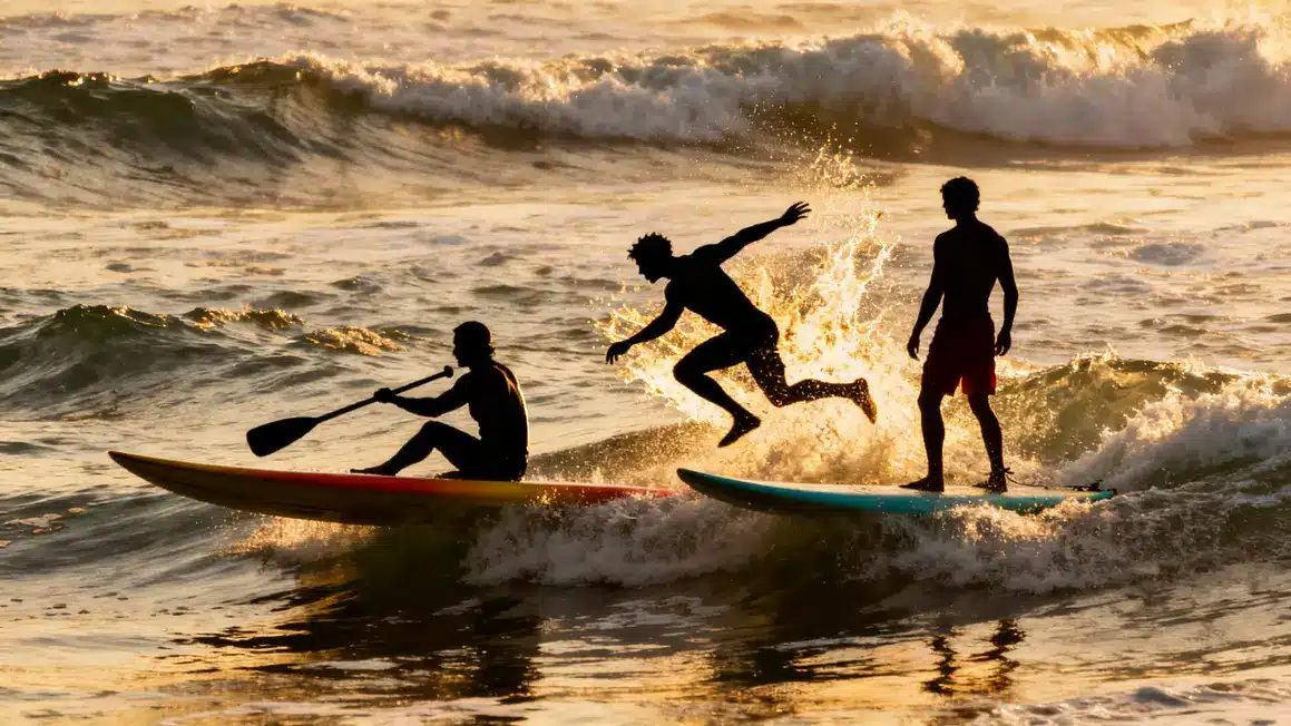 coordination surf rame take off ride